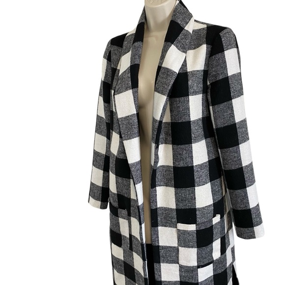 Revamped - Black/White Buffalo Plaid Long Coat - XS - Picture 11 of 11
